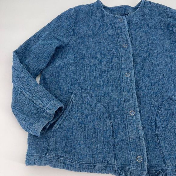 Pure Jill Indigo quilted matelasse jacquard jacket - Picture 6 of 9